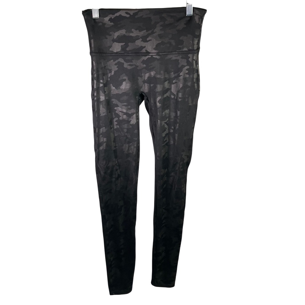 SPANX Black Camo Print High Waisted Leggings Women's‎ Athletic Workout Pants
